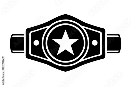 Championship Belt Icon – Boxing or Wrestling Star Belt Flat Design for Apps and Graphics

