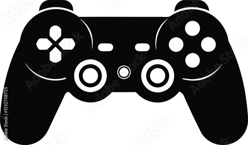 Game controller silhouette vector, Video game controller, Joystick icon
