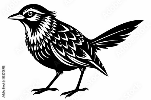 Wallpaper Mural weaverbird line art silhouette vector illustration Torontodigital.ca