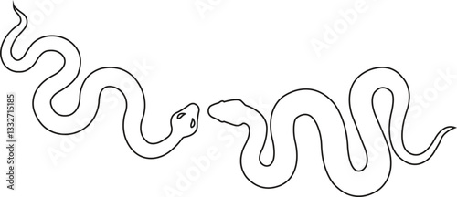 snake icon in line set. isolated on transparent background