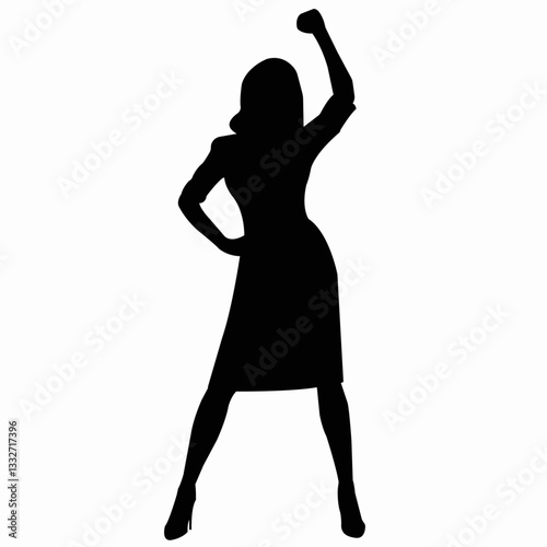 Powerful Woman Silhouette in a Business Dress