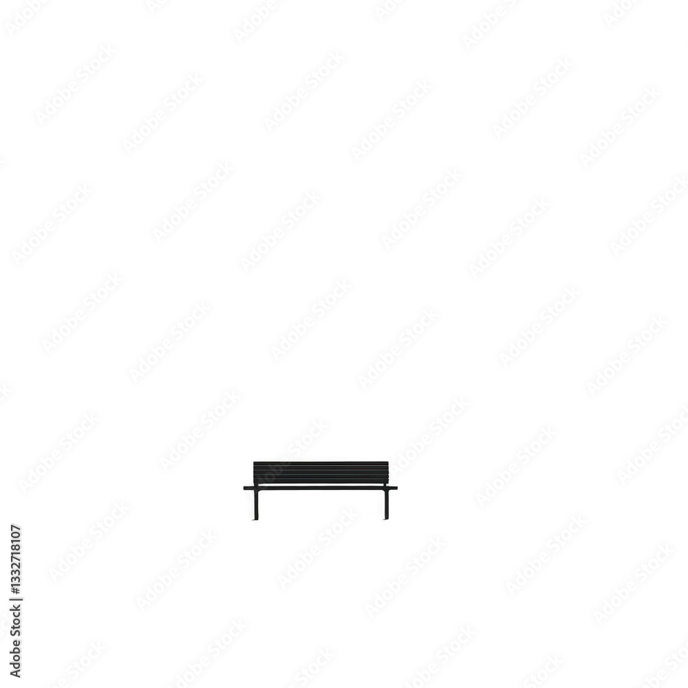 Black Modern Bench Isolated On Transparent Background, Perfect For Outdoor And Indoor Settings Black Modern Bench Isolated On Transparent Background, Perfect For Outdoor And Indoor Settings