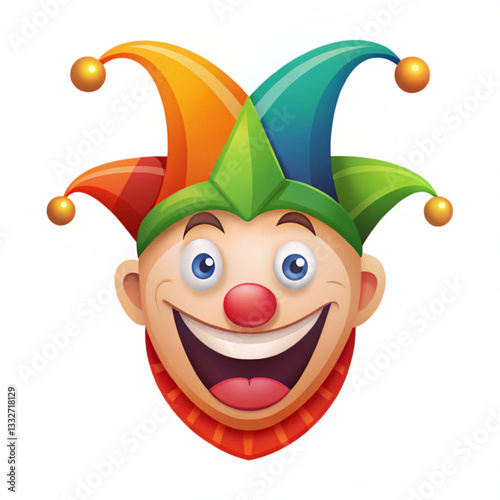 Vector illustration Humor jester joker hat icon. April fools day holiday. isolated on white background