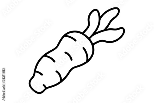 Ginger Root Rhizome Seasoning Herb Flat Vector Icon

