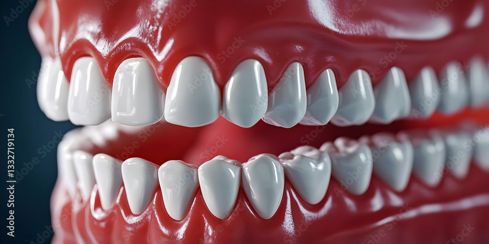 Obraz premium A Closer Look at Artificial Dentures, ai generated. 