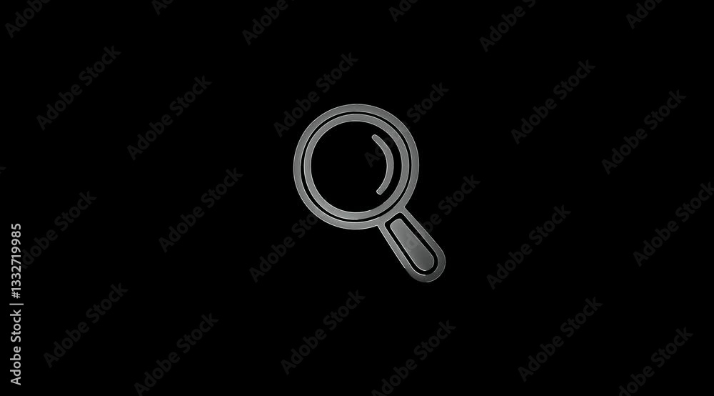 Glowing neon Magnifying glass icon animation on black background. Search magnifying glass flat icon for apps and websites. Glowing neon Magnifying glass icon animation on black background. Search magnifying glass flat icon for apps and websites.