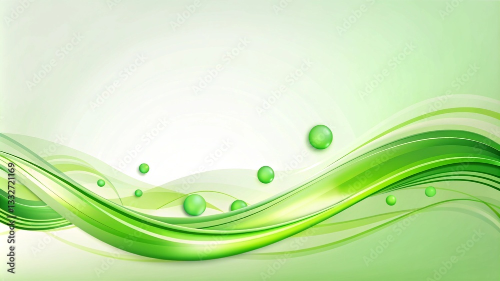 Green Curved Background Design for PowerPoint Presentations