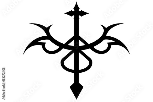"Leviathan Cross - The Alchemical Symbol of Sulfur Flat Icon"

