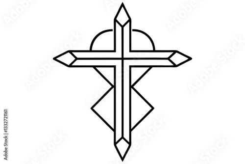 "Leviathan Cross - The Alchemical Symbol of Sulfur Flat Icon"

