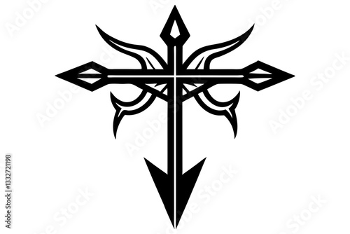 "Leviathan Cross - The Alchemical Symbol of Sulfur Flat Icon"

