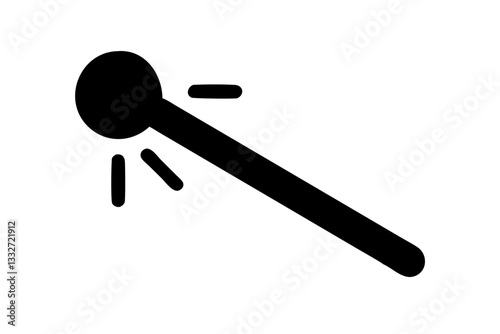 "Magic Wand Scepter with Orb Flat Vector Icon for Web and Design"

