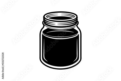 Mason Jar Glass Container Icon, Line Art Glass Jar Illustration, Vintage Jar Vector, Jar with Lid Icon, Storage Container SVG