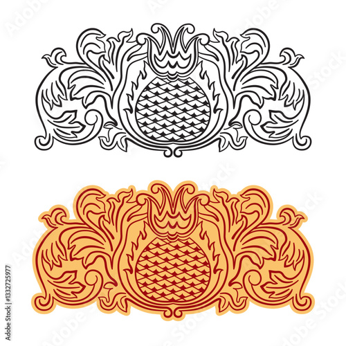 Sri Lankan Traditional Wood Art , "Ketayam" is a traditional Sri Lankan wood art form that holds a significant place in Sri Lankan culture and craftsmanship. illustration