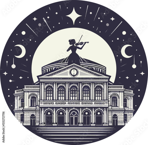 minimalist opera house logo