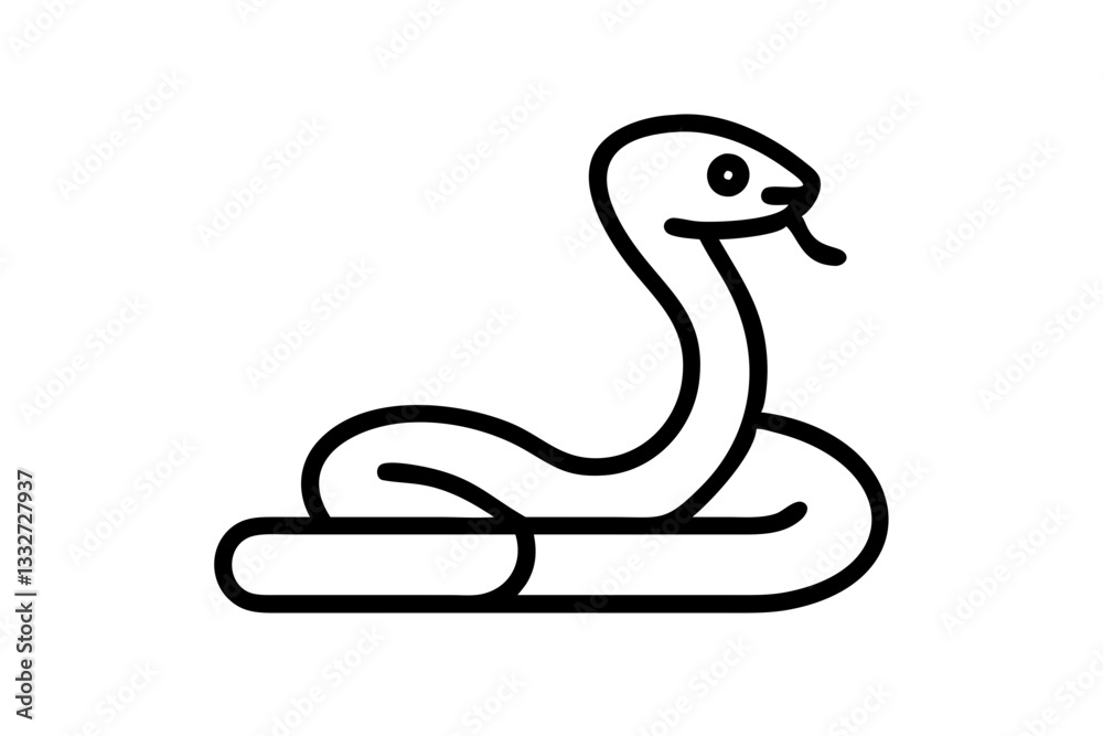 Reptile Snake or Serpent Flat Icon for Animal Apps
Reptile Snake or Serpent Flat Icon for Animal Apps