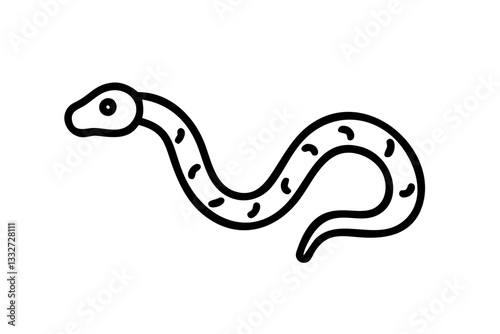 Reptile Snake or Serpent Flat Icon for Animal Apps

