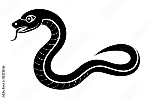 Reptile Snake or Serpent Flat Icon for Animal Apps

