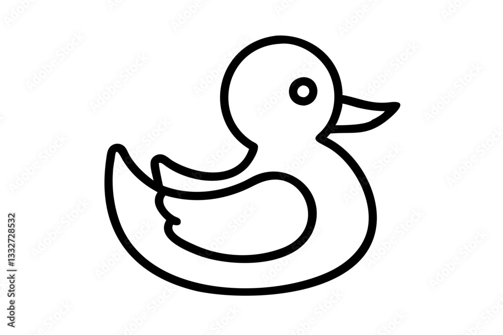 Rubber Duck Ducky Bath Toy Line Art Icon for App
Rubber Duck Ducky Bath Toy Line Art Icon for App