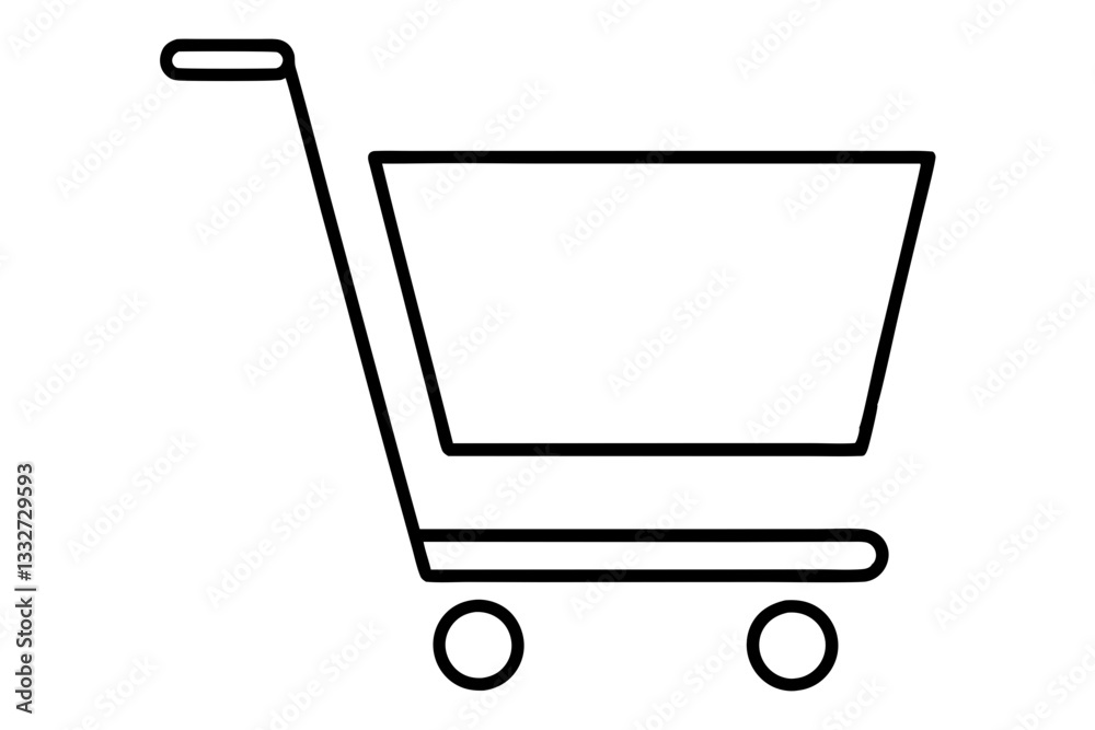 Shopping Cart or Trolley Line Art Icon for Apps and Websites, Minimalist Shopping Cart Design, E-commerce Trolley Icon, Digital Cart Icon for Web and App, Online Shopping Cart Vector, Simple Trolley I Shopping Cart or Trolley Line Art Icon for Apps and Websites, Minimalist Shopping Cart Design, E-commerce Trolley Icon, Digital Cart Icon for Web and App, Online Shopping Cart Vector, Simple Trolley I