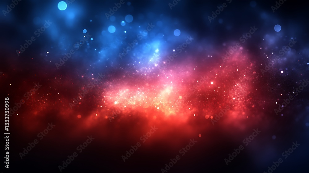Fototapeta premium Abstract Red Blue Glowing Particle Background