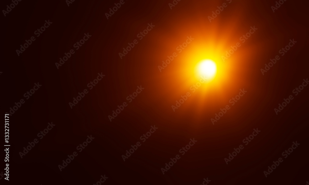 Obraz premium glowing light on blue background, shining effect element. Shining sun at clear blue sky with empty copy space. Sunny summer days with blue heaven. Sunrays, sunbeams, sunburst, sunlight.