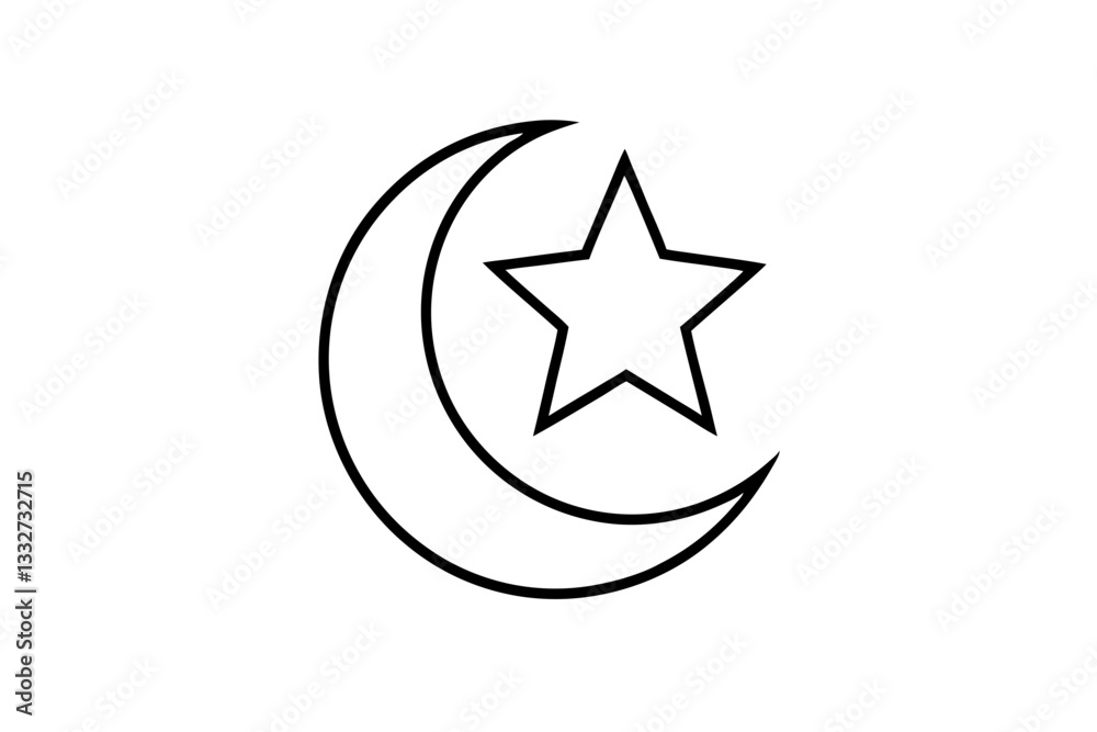 Star and Crescent Symbol of Islam Flat Icon for Design and Illustration
Star and Crescent Symbol of Islam Flat Icon for Design and Illustration