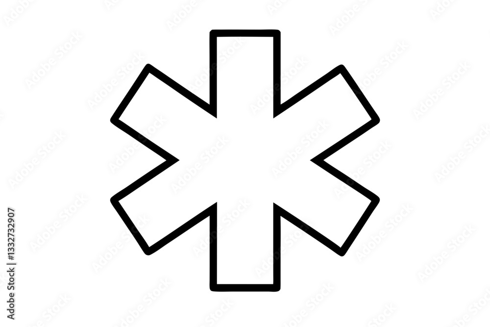 Star of Life Medical ID or Identification Flat Icon
Star of Life Medical ID or Identification Flat Icon