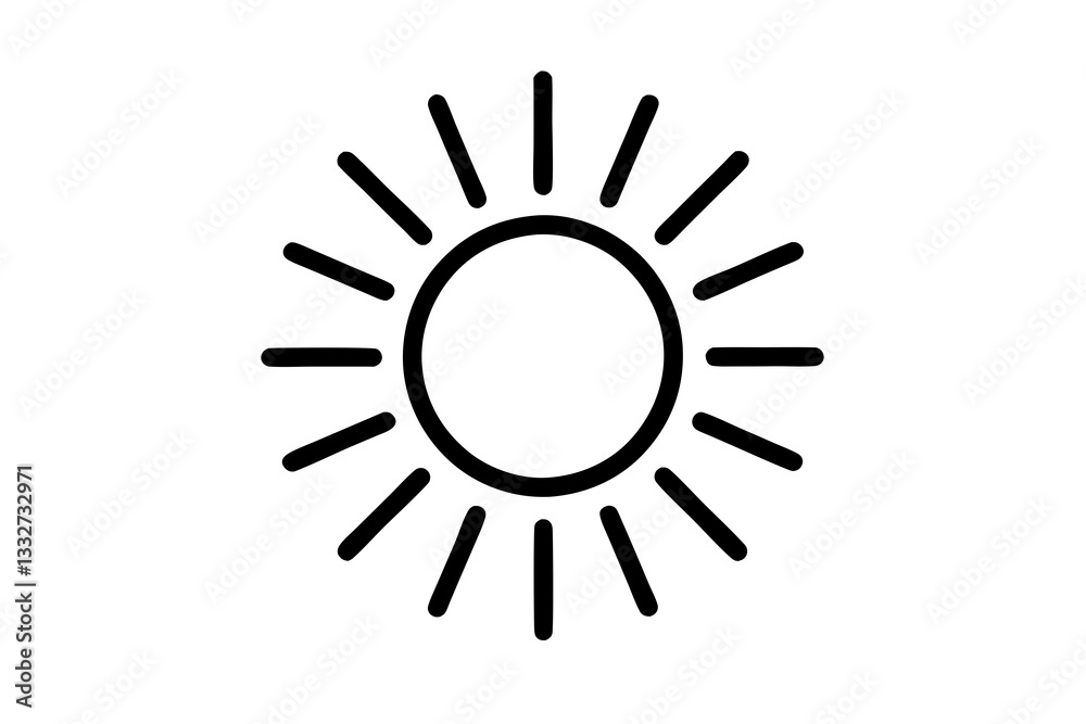 Sun or Screen Brightness Sun Line Art Icon for App
Sun or Screen Brightness Sun Line Art Icon for App