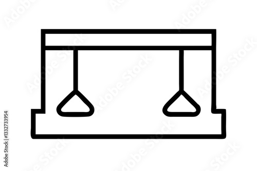 Theatrical Musical Concert Stage with Lights Line Vector Illustration

