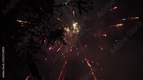 Fireworks on New Year's Eve in Southern Italy.