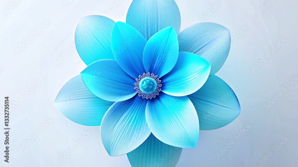 Harmony in Blue- Elegant Flowers on a Soft Background