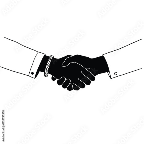 handshake isolated on white background