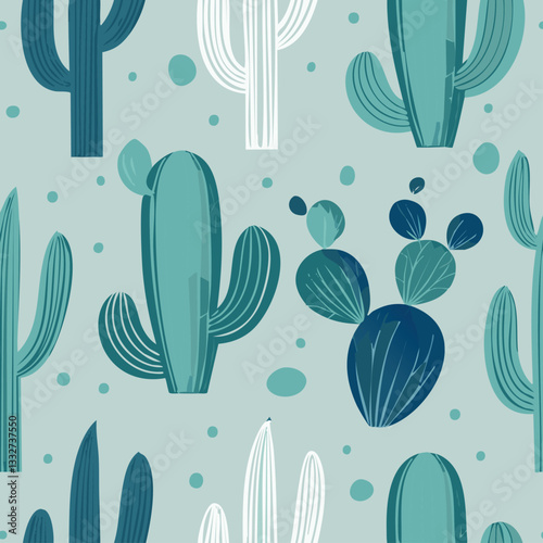 Minimalistic Cactus and Succulent Print .eps