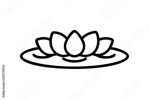 "Water Lilies and Lily Pads Icon – Flat Vector Design for Apps"

