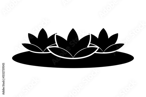 "Water Lilies and Lily Pads Icon – Flat Vector Design for Apps"

