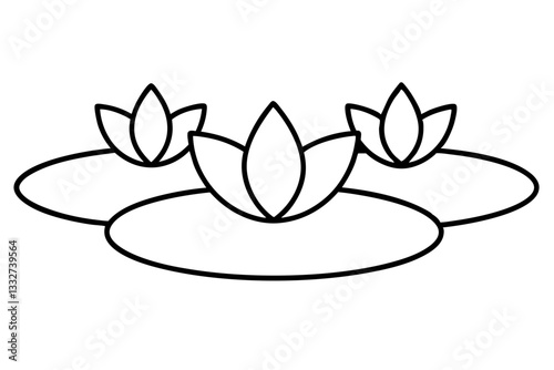 "Water Lilies and Lily Pads Icon – Flat Vector Design for Apps"

