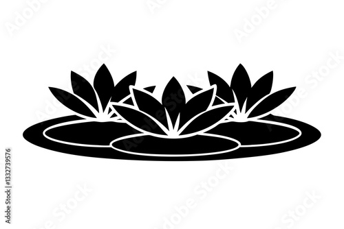 "Water Lilies and Lily Pads Icon – Flat Vector Design for Apps"

