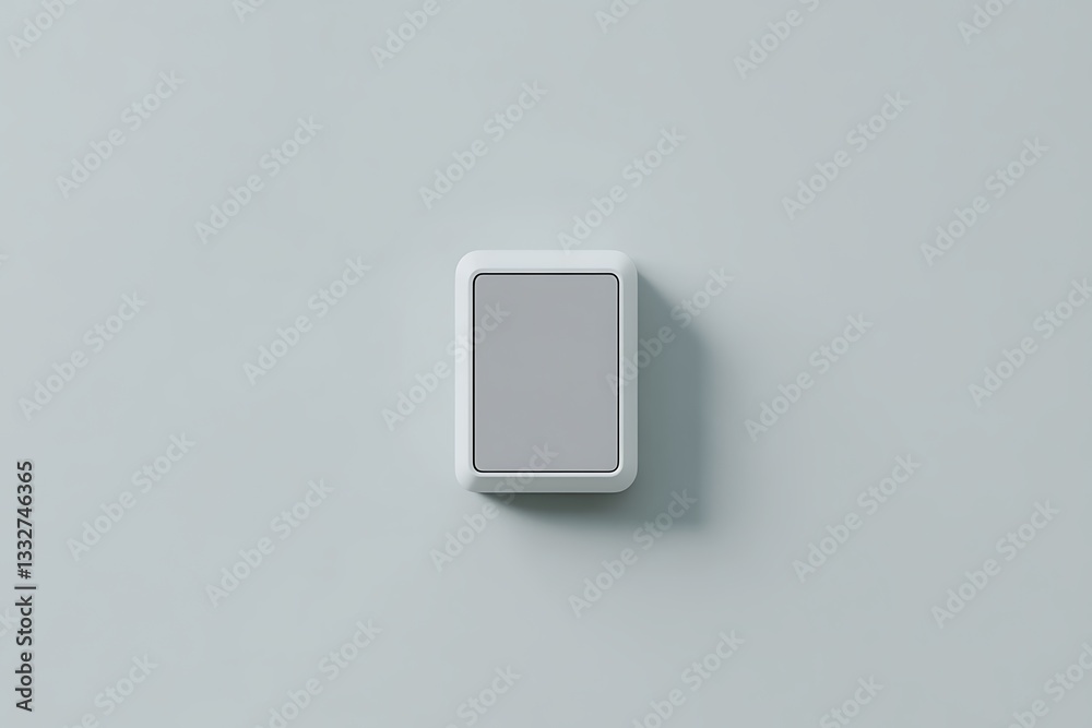 Minimalist white light switch on a pale blue wall with soft natural light and subtle shadows. The clean design and neutral tones create a modern and elegant interior aesthetic Minimalist white light switch on a pale blue wall with soft natural light and subtle shadows. The clean design and neutral tones create a modern and elegant interior aesthetic