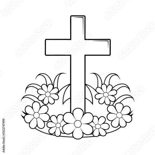 cross with flowers and cross