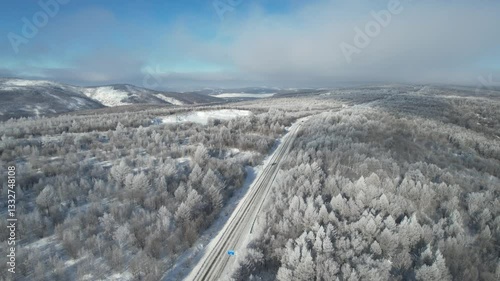 snow covered mountains