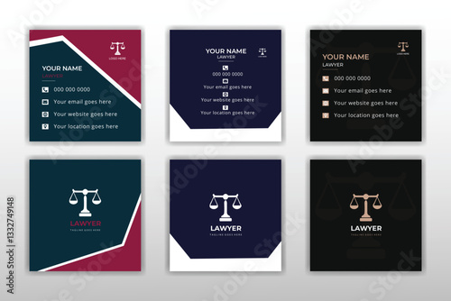 Lawyer minimal clean professional visiting card set collection design