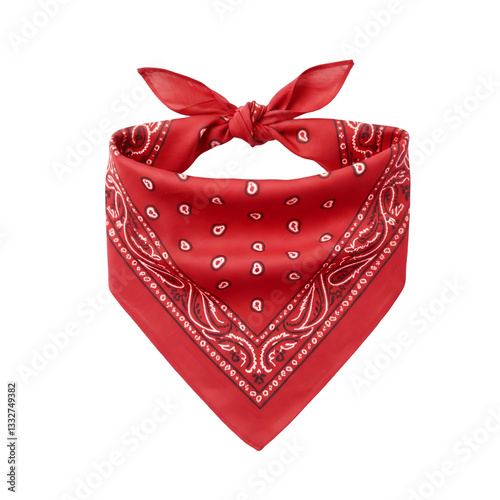 Red bandana isolated on transparent background 