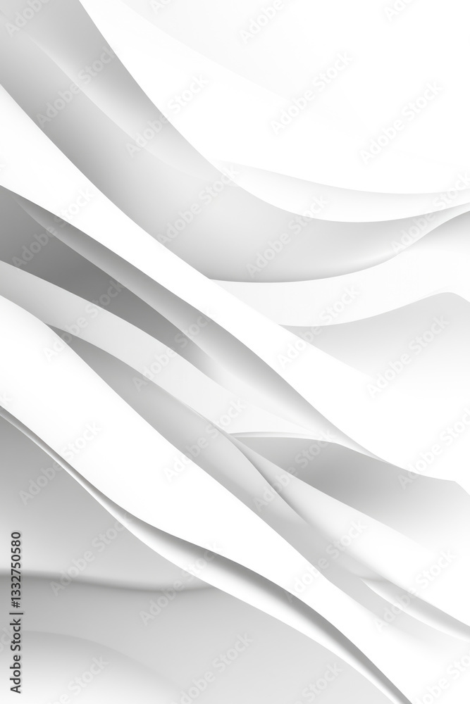 Obraz premium Abstract white wavy background with smooth layered design