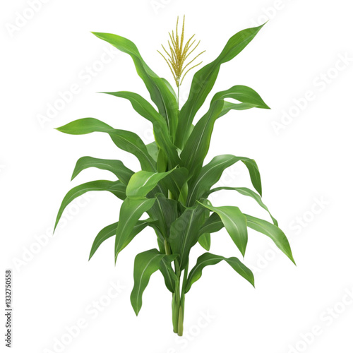 Vibrant Green Corn Plant Blossoming in Summer Sun Delightful Growth
