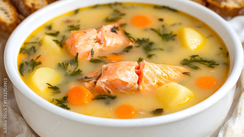Creamy Salmon Soup with Potatoes and Carrots Recipe Creamy Salmon Soup with Potatoes and Carrots Recipe