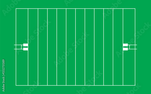 top view of a rugby field