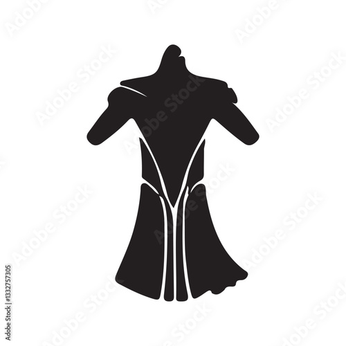 Elegant stylish ballroom gowns, tuxedos and fashionable evening dresses in beautifully designed black vector illustrations 