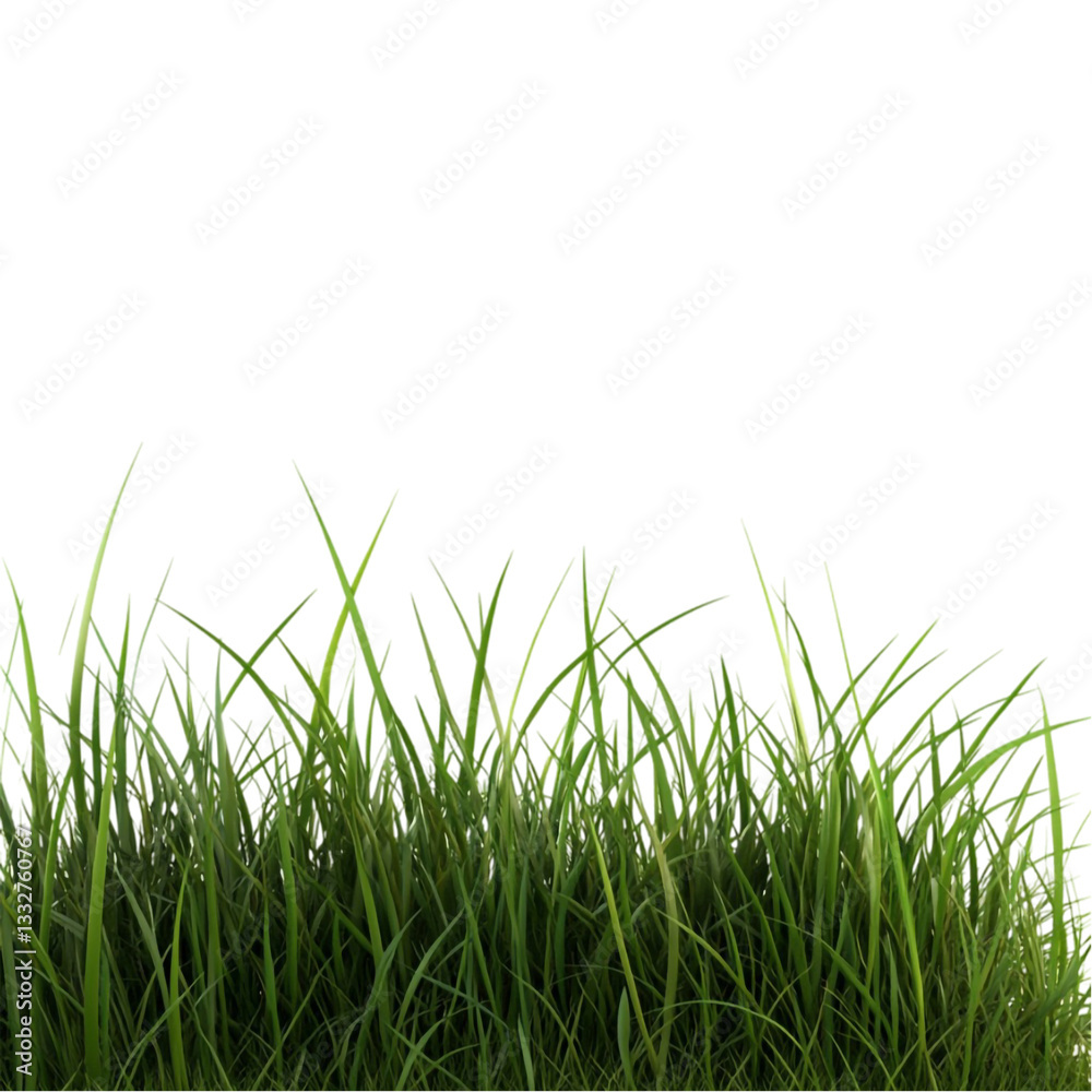 Lush green grass obscuring vibrant abstract background a tranquil scene Lush green grass obscuring vibrant abstract background a tranquil scene