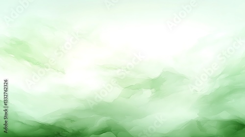An abstract watercolor painting of green and white gradients