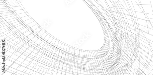 Futuristic Curved Wireframe Structures – Abstract Architectural Designs with Organic Flow
